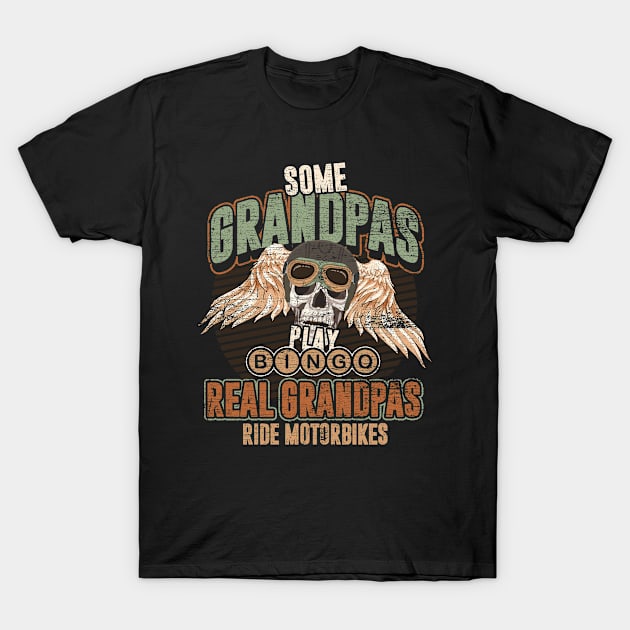 Biking Grandpa Fathers Day Motorbike Funny Biker T-Shirt by ShirtsShirtsndmoreShirts